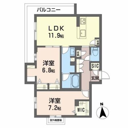 緑橋駅 徒歩4分 2階の物件間取画像